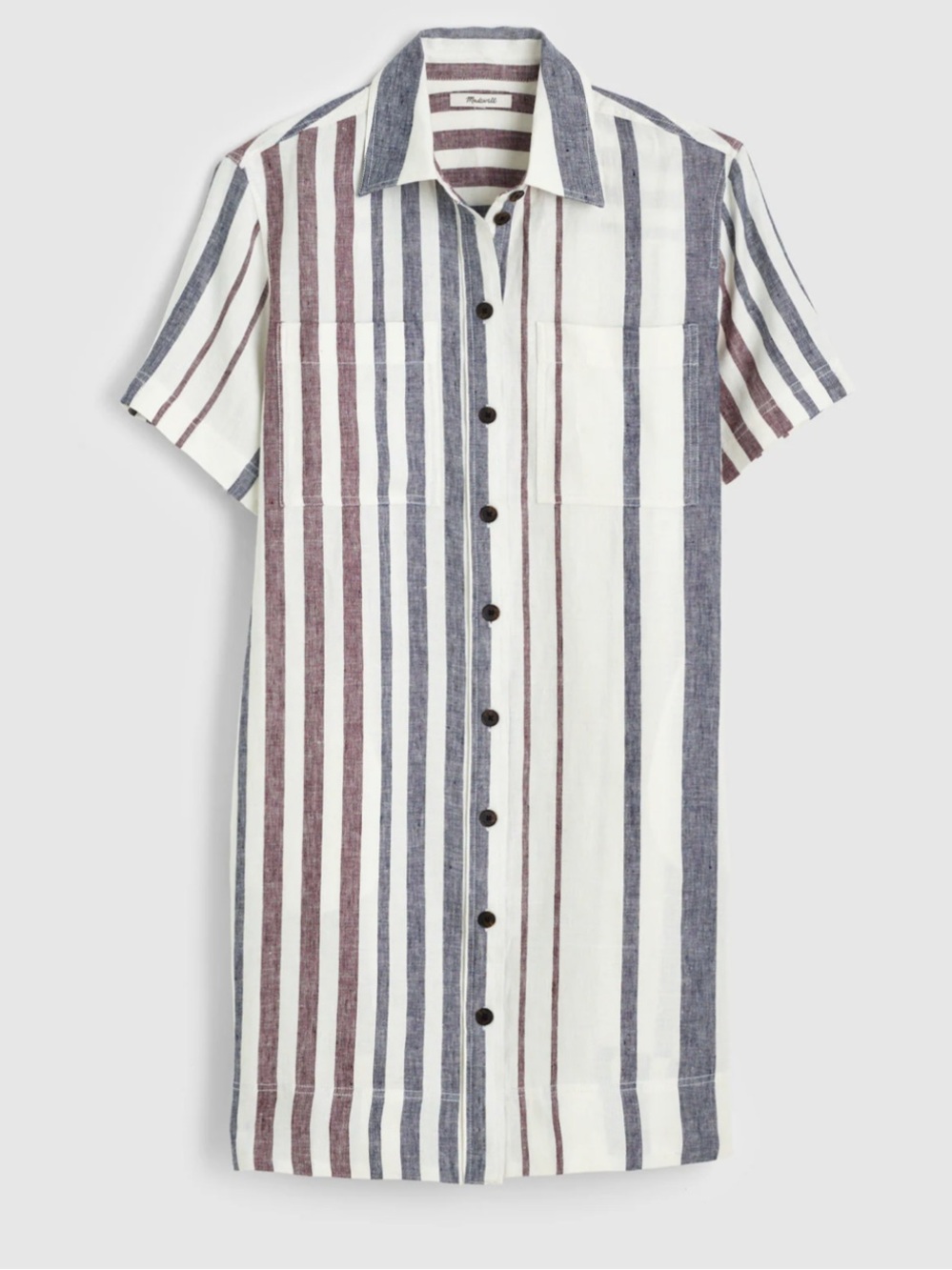 Madewell Relaxed Mini Shirtdress 100% Linen - Picture 1 of 6